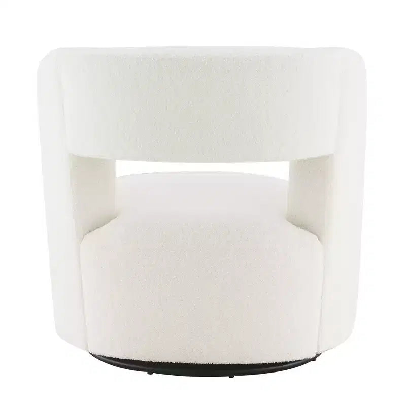 Poltrona girevole a 360° con rivestimento "Teddy" nei colori crema, grigio o rosa, seduta singola