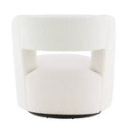 Poltrona girevole a 360° con rivestimento "Teddy" nei colori crema, grigio o rosa, seduta singola
