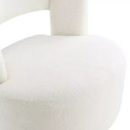 Poltrona girevole a 360° con rivestimento "Teddy" nei colori crema, grigio o rosa, seduta singola