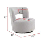 Poltrona girevole a 360° con rivestimento "Teddy" nei colori crema, grigio o rosa, seduta singola