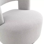 Poltrona girevole a 360° con rivestimento "Teddy" nei colori crema, grigio o rosa, seduta singola