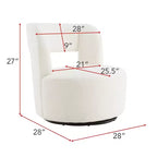 Poltrona girevole a 360° con rivestimento "Teddy" nei colori crema, grigio o rosa, seduta singola