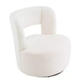 Poltrona girevole a 360° con rivestimento "Teddy" nei colori crema, grigio o rosa, seduta singola
