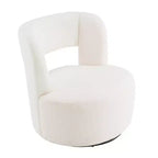 Poltrona girevole a 360° con rivestimento "Teddy" nei colori crema, grigio o rosa, seduta singola