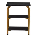 Libreria stretta a giorno in Quercia Nera/Noce Americano rustico, 3–4 ripiani, montaggio da 1 persona