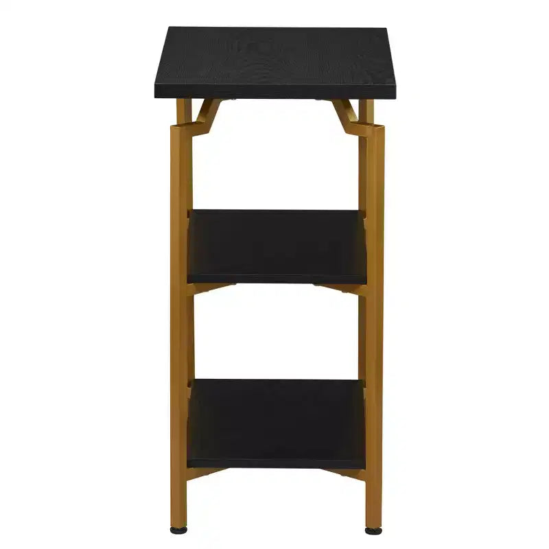 Libreria stretta a giorno in Quercia Nera/Noce Americano rustico, 3–4 ripiani, montaggio da 1 persona