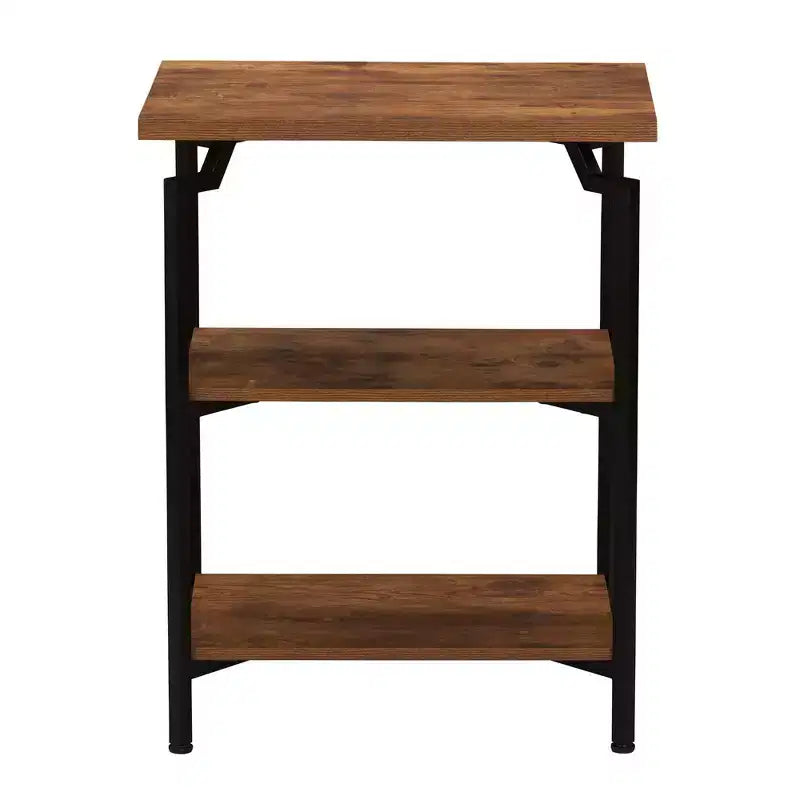 Libreria stretta a giorno in Quercia Nera/Noce Americano rustico, 3–4 ripiani, montaggio da 1 persona