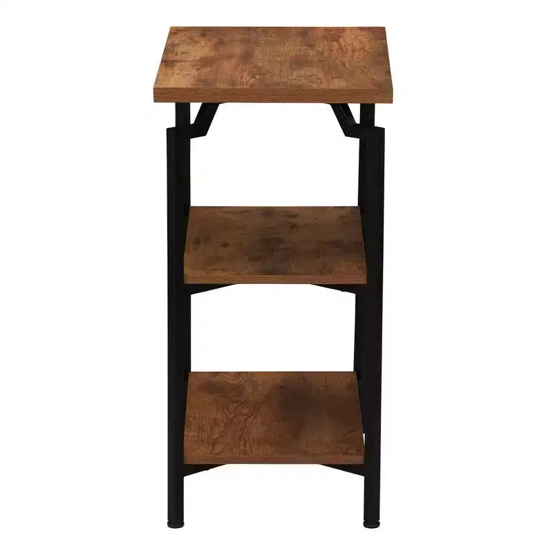 Libreria stretta a giorno in Quercia Nera/Noce Americano rustico, 3–4 ripiani, montaggio da 1 persona