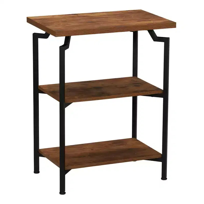 Libreria stretta a giorno in Quercia Nera/Noce Americano rustico, 3–4 ripiani, montaggio da 1 persona