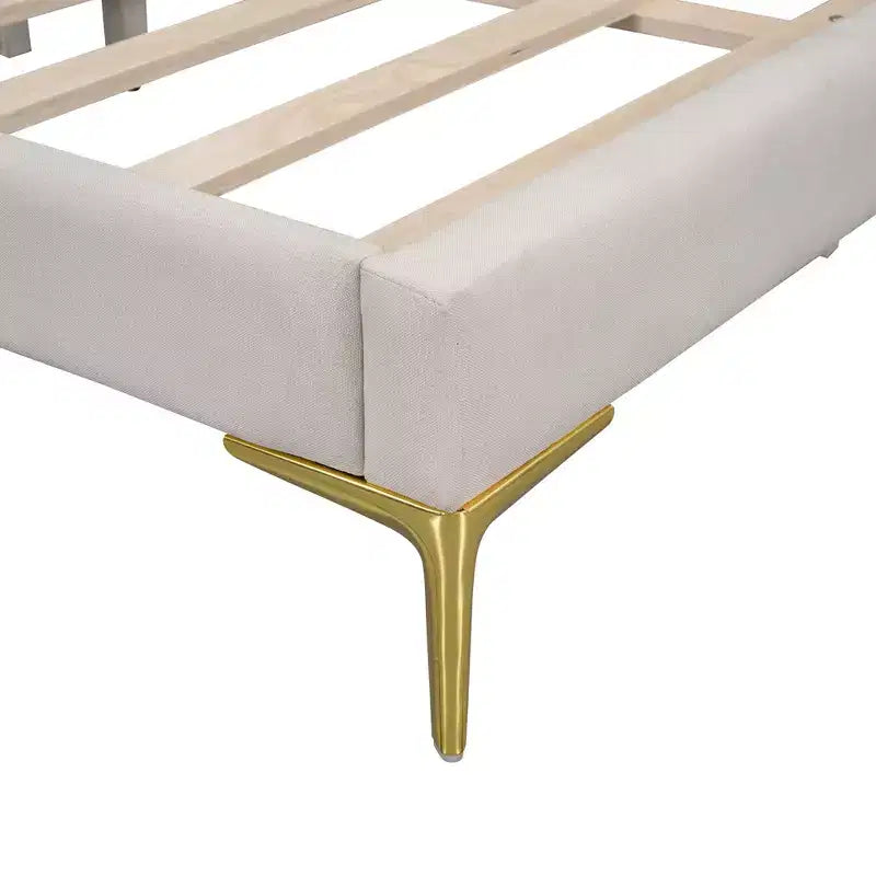 Daybed imbottito grigio/beige con testiera e bracciolo – Singolo/Una piazza e mezza, 1 persona