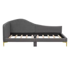 Daybed imbottito grigio/beige con testiera e bracciolo – Singolo/Una piazza e mezza, 1 persona