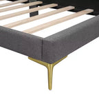 Daybed imbottito grigio/beige con testiera e bracciolo – Singolo/Una piazza e mezza, 1 persona