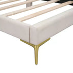 Daybed imbottito grigio/beige con testiera e bracciolo – Singolo/Una piazza e mezza, 1 persona