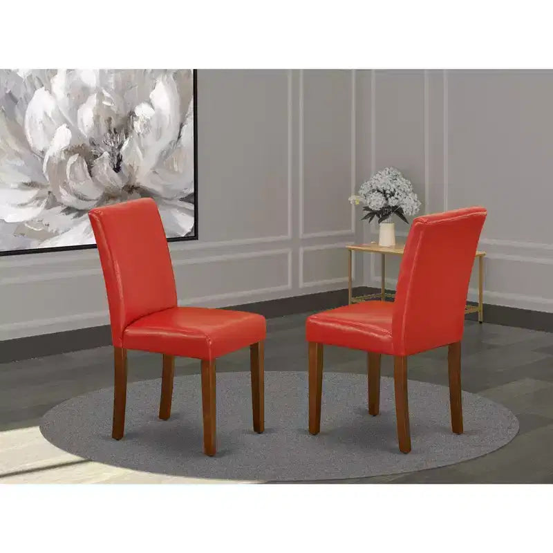 Sedie da pranzo Parsons in similpelle bordeaux, set da 2