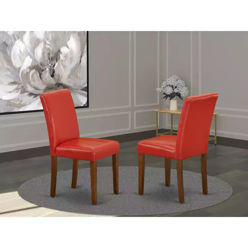 Sedie da pranzo Parsons in similpelle bordeaux, set da 2