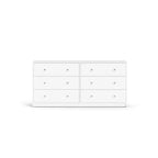 Cassettiera doppia a 6 cassetti bianca, 1 persona
