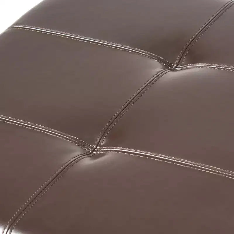 Pouf Contenitore con Doppio Sollevamento in Similpelle Marrone, 1 Posto