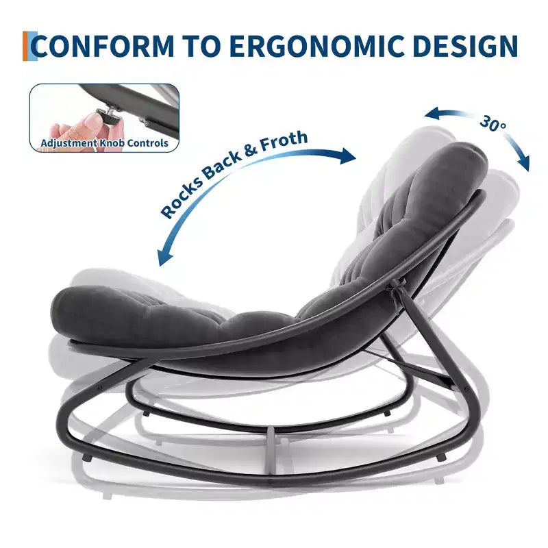 Sedia a dondolo Papasan oversize beige/marrone/grigia, telaio in acciaio, per 1 persona