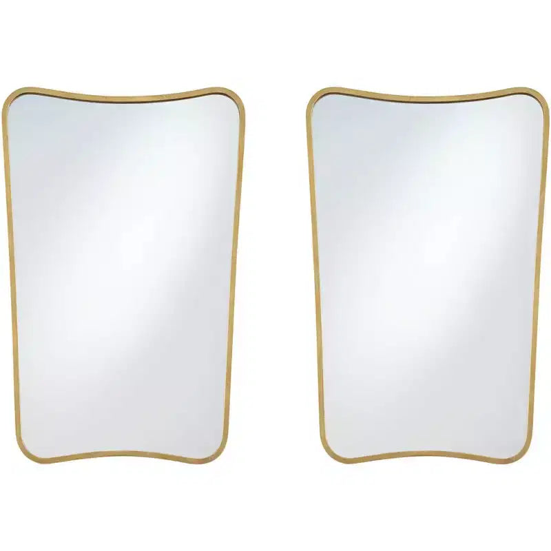 Uttermost Segundo Brass Metal 22 x 34 Wall Mirrors Set of 2