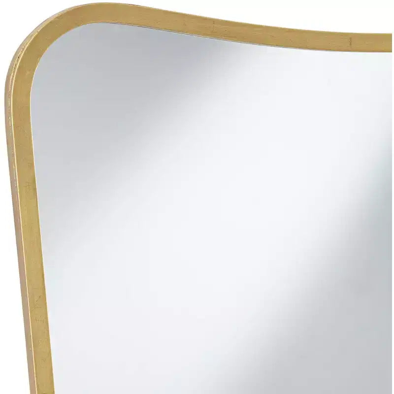 Specchio da parete rettangolare in ottone, set da 2