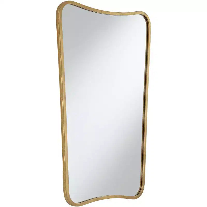 Specchio da parete rettangolare in ottone, set da 2