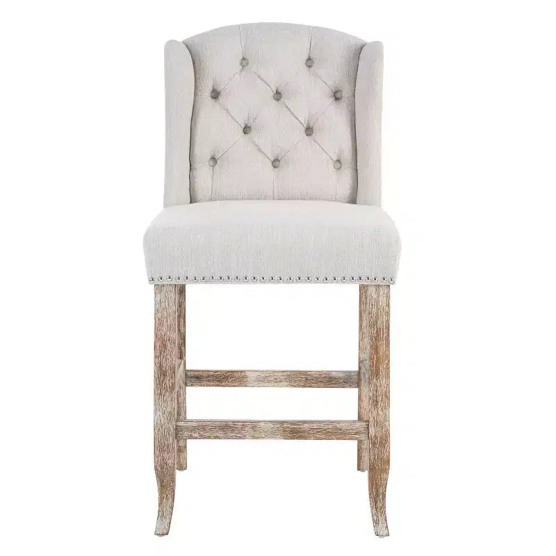 Sgabelli da bancone imbottiti Wingback grigi, set da 2