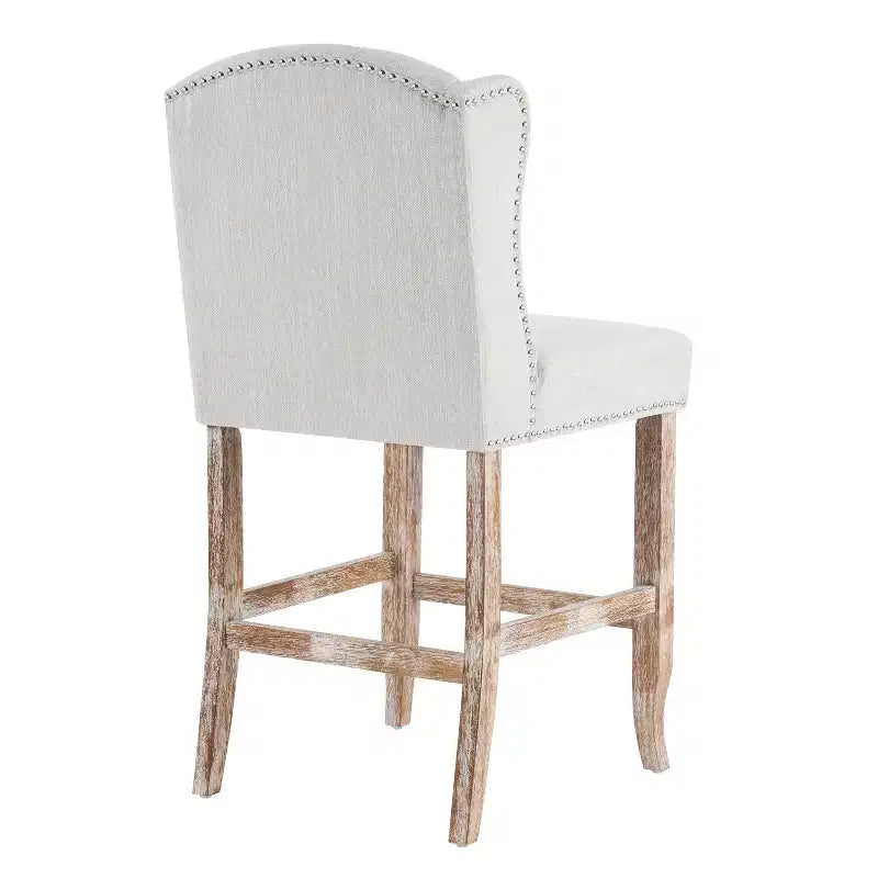 Sgabelli da bancone imbottiti Wingback grigi, set da 2