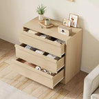 Cassettiera a 3 cassetti, Nero/Naturale/Bianco, Senza maniglie, Monoutente – 75 cm L x 40 cm P x 77,5 cm H