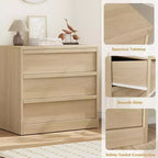 Cassettiera a 3 cassetti, Nero/Naturale/Bianco, Senza maniglie, Monoutente – 75 cm L x 40 cm P x 77,5 cm H