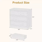 Cassettiera a 3 cassetti, Nero/Naturale/Bianco, Senza maniglie, Monoutente – 75 cm L x 40 cm P x 77,5 cm H