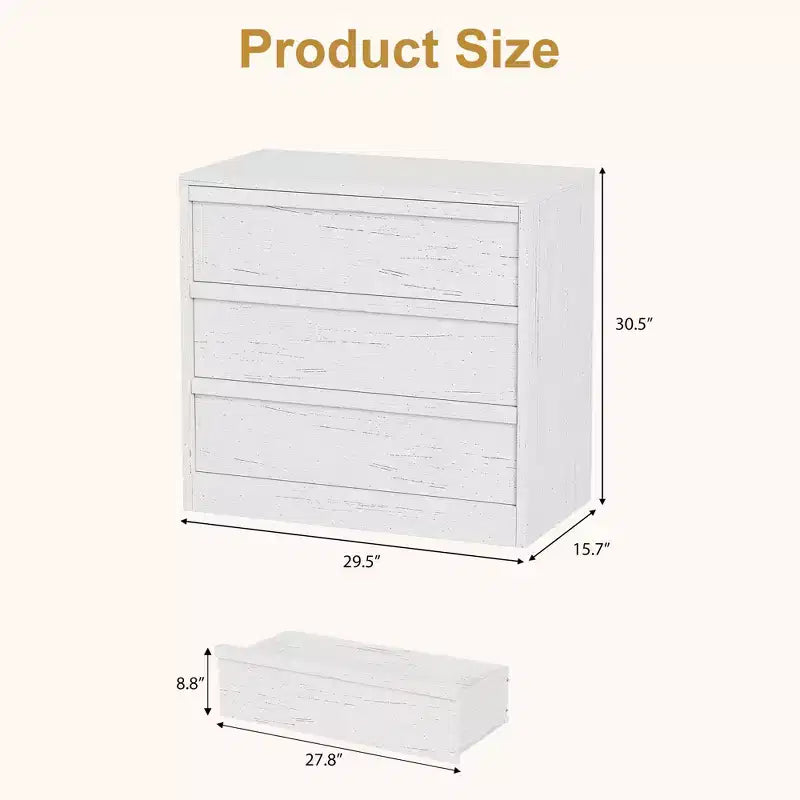 Cassettiera a 3 cassetti, Nero/Naturale/Bianco, Senza maniglie, Monoutente – 75 cm L x 40 cm P x 77,5 cm H
