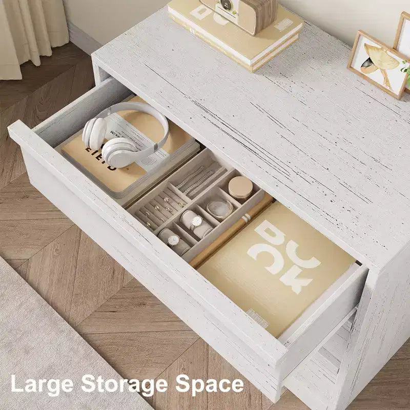 Cassettiera a 3 cassetti, Nero/Naturale/Bianco, Senza maniglie, Monoutente – 75 cm L x 40 cm P x 77,5 cm H