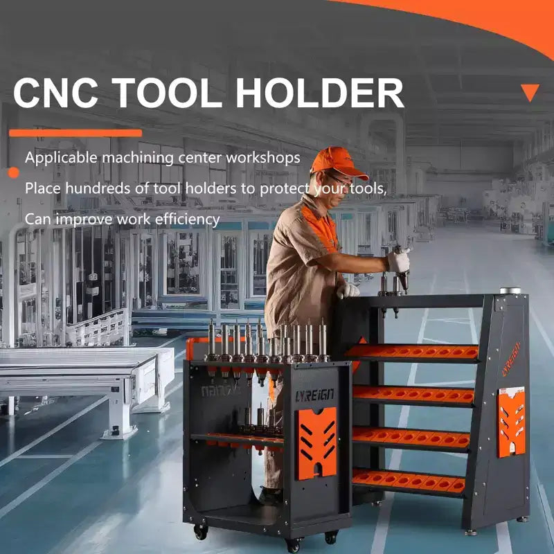 Carrello portautensili CNC in acciaio a 4 livelli grigio, cono 40, capacità 70 utensili, utente singolo