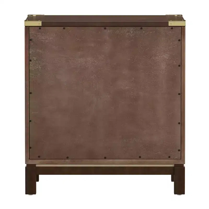Comodino a 3 cassetti con inserti dorati – Espresso / Grigio / Bianco, montaggio da 1 persona