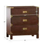 Comodino a 3 cassetti con inserti dorati – Espresso / Grigio / Bianco, montaggio da 1 persona