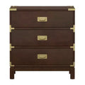 Borden 3-Drawer Gold Accent Nightstand - iNSPIRE Q