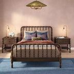 Letto matrimoniale in legno naturale, singolo