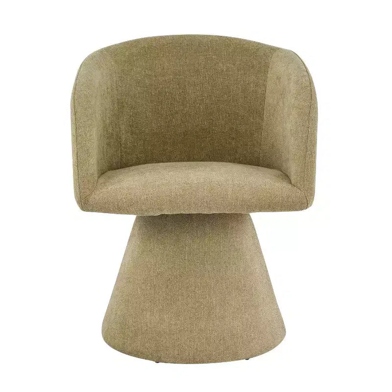 Set da pranzo 7 pezzi con sedie girevoli a 180°, beige/verde muschio, 6 posti a sedere