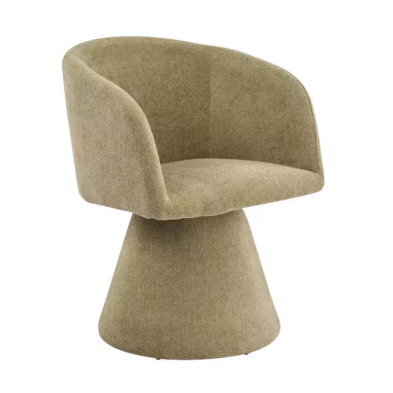 Set da pranzo 7 pezzi con sedie girevoli a 180°, beige/verde muschio, 6 posti a sedere