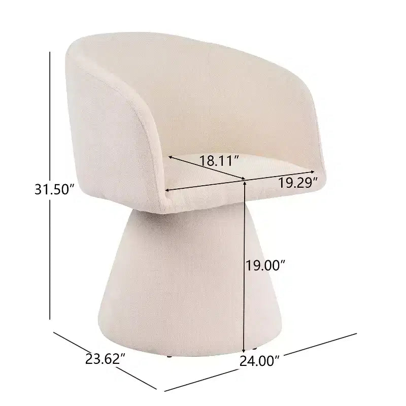 Set da pranzo 7 pezzi con sedie girevoli a 180°, beige/verde muschio, 6 posti a sedere