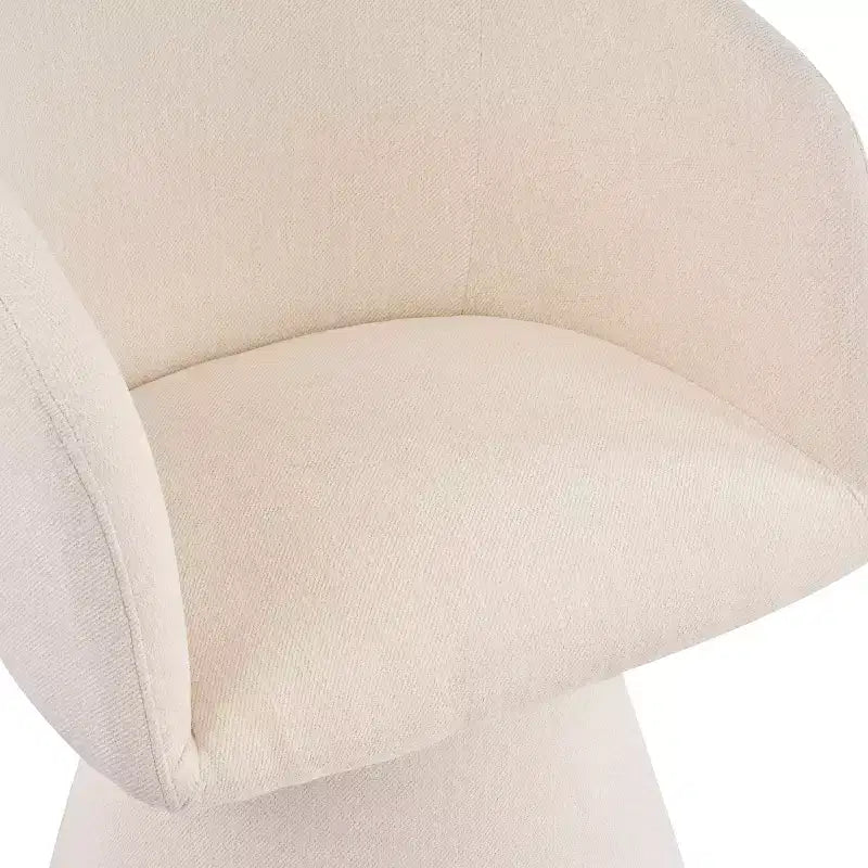 Set da pranzo 7 pezzi con sedie girevoli a 180°, beige/verde muschio, 6 posti a sedere