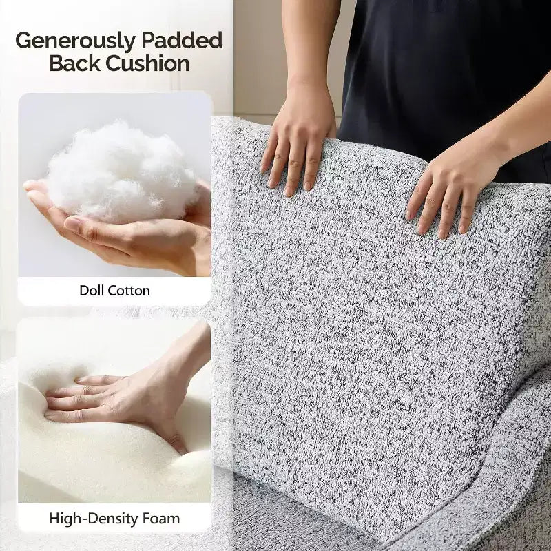 Poltrona singola in tessuto grigio/verde con braccioli curvati