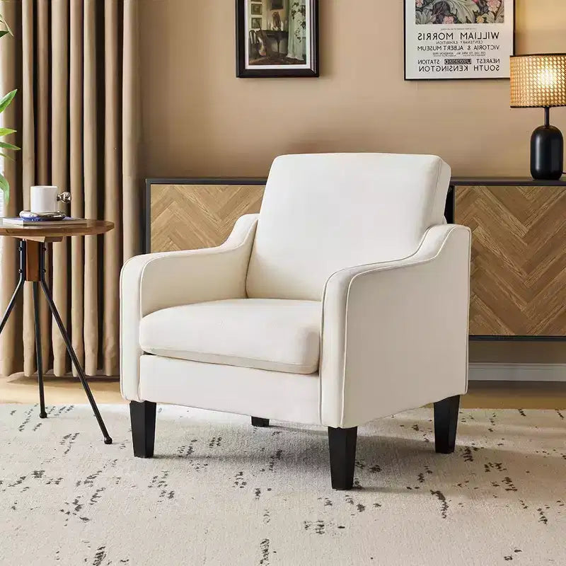 Poltrona singola in tessuto grigio/verde con braccioli curvati