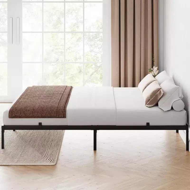 Struttura letto a piattaforma in metallo bianco/nero, Singolo/Piazza e mezza/Matrimoniale/King Size, Per 1-2 persone