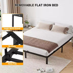 Struttura letto a piattaforma in metallo bianco/nero, Singolo/Piazza e mezza/Matrimoniale/King Size, Per 1-2 persone