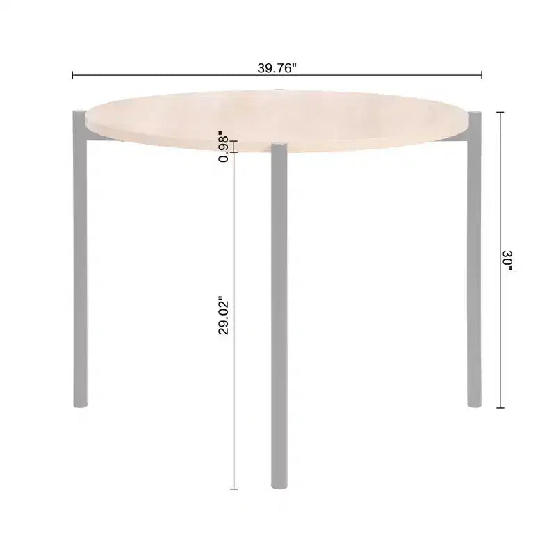 Set da Pranzo Rotondo, Rovere/Nero, 3 Pezzi, 4 Posti a Sedere