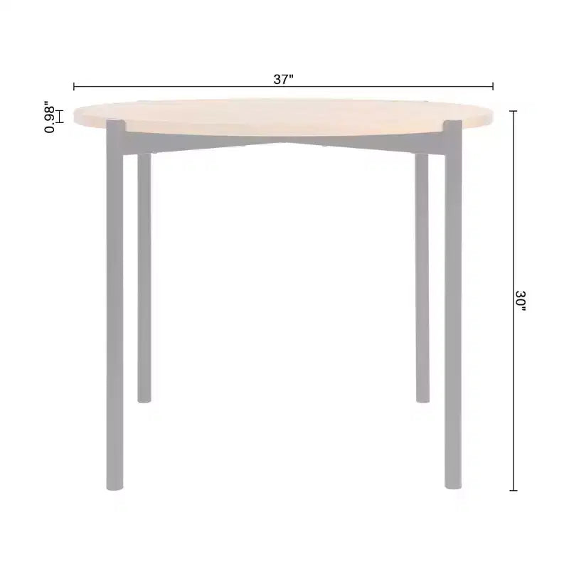 Set da Pranzo Rotondo, Rovere/Nero, 3 Pezzi, 4 Posti a Sedere