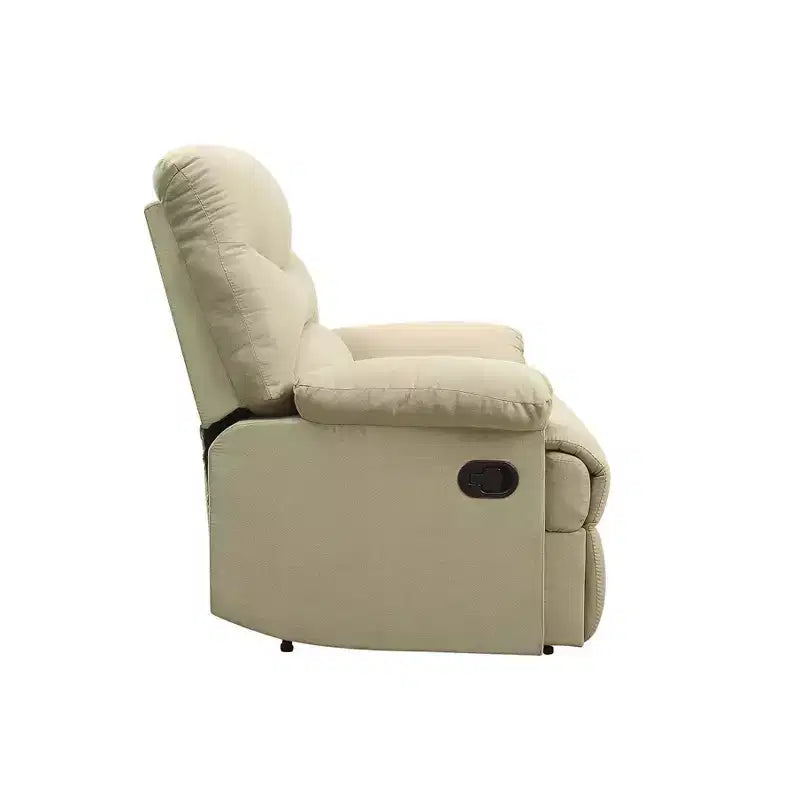 Poltrona reclinabile in microfibra beige, monoposto