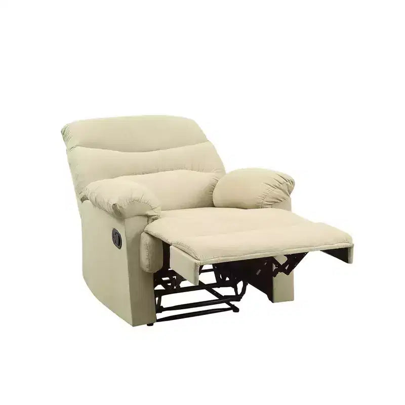 Poltrona reclinabile in microfibra beige, monoposto