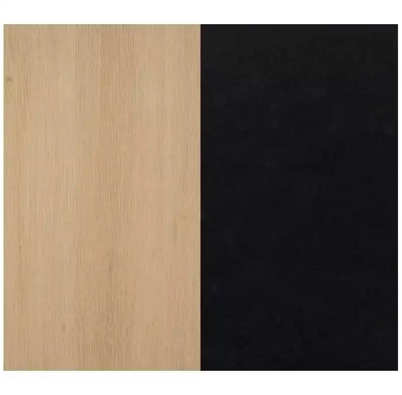 Libreria a 5 ripiani con ante in rovere chiaro e rattan da 184 cm, set da 2